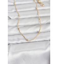 CM 14K Gold Renk Burgu ve Top Zincirli Model 60 cm Kadın Kolye 5886 - HPSBYI8835-9889