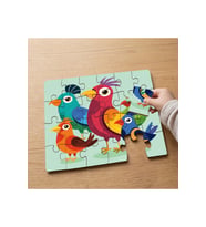 Rengarenk Kuşlar Tasarımlı 24 Parça Ahşap Çocuk Puzzle MPK1132