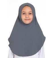 Antrasit Pratik Hazır Geçmeli Genç Tesettür Bone Sandy Kumaş Düz Hijab 2312_25
