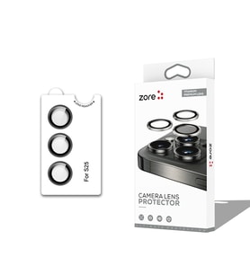 Samsung Galaxy S25 Uyumlu Zore CL-12 Premium Safir Parmak İzi Bırakmayan Anti-Reflective Kamera Lens Koruyucu (Siyah)