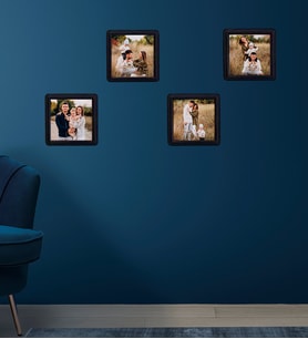 Kişiye Özel 4 Adet 8,5x8.5 Sök Tak Fotoğraflı Siyah Çerçeve