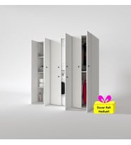 Kenzlife çamaşır-kurutma makinesi dolabı ve giysi dolabı suyuti sol byz 180*170*60  + tekli duvar rafı hediye (Beyaz)