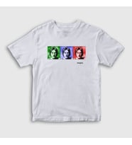 Presmono Unisex Çocuk Beyaz Portraits Beatles John Lennon T-Shirt 35055tt (Beyaz)