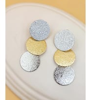 Üçlü Plaka Zvr Gold-Silver Küpe