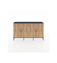 Arges Konsol 6 Raflı 4 Kapaklı 176x30x99 Antrasit-Çam/Aytaşı