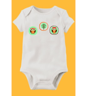 Unisex Bebek Beyaz Organik Baskılı Pamuklu Body