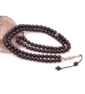 Mat Obsidyen Taşı Dua Tesbihi (8 mm)