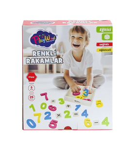ONY-401 Ahşap Renkli Rakamlar 26 Parça -Onyıl Oyuncak