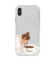 Iphone X ve XS Uyumlu Kahve Tasarımlı Şeffaf Telefon Kılıfı