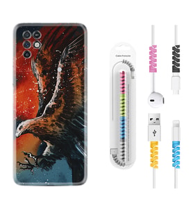 INFINIX Note 11 Pro Note 10 Hot 9 Play Kılıf Kablo Koruma Spiral Silikon Kartal Uçarken 1718