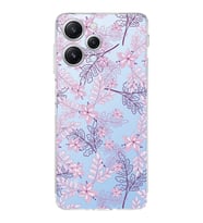 PrintiFy Xiaomi Redmi 12 4G Uyumlu Kamera Korumalı Floral Pudra Tasarımlı Şeffaf Silikon Kılıf