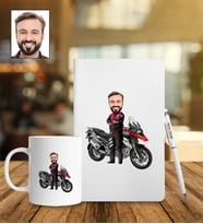 Kişiye Özel Yunus Polis Tasarımlı Karikatür Defter Kalem Kupa Set 120
