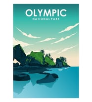 Olimpik Ulusal Park Seyahat Posteri Tablo Ahşap Poster Dekoratif