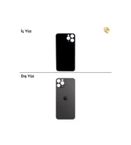 iPhone 11 PRO Uzay Grisi Renk Arka Kapak Arka Cam Batarya Kapağı Lazer Kesim Kapak Pil Kapağı