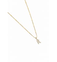 Xuping Gold Renkli, Zirkon Taşlı R Harfi Kolyesi - 45 cm (Anti-Alerjik)