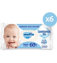 Molfix İzotonik Sulu Islak Mendil Hassas Ciltler 60'lı 6*60 360 Yaprak