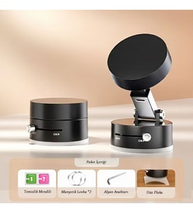 Mıknatıslı Katlanabilir Telefon Tutucu - Torpido ve Cam Uyumlu