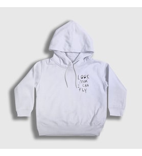 Presmono Unisex Çocuk Beyaz Look Mom Astroworld Travis Scott Kapüşonlu Sweatshirt 42897tt (Beyaz)