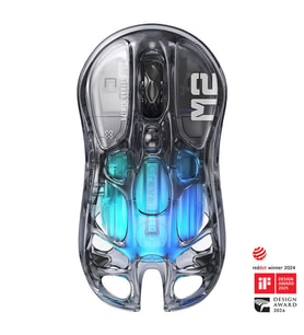 GravaStar Mercury M2 RGB 26.000 DPI Optik Gaming Mouse, Kablosuz, Transparent Black