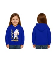 Unisex Baskılı Çocuk Swaetshirt Labubu Baskılı Kapüşonlu 3 İplik Şardonlu (SAKS MAVI)