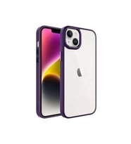 Apple iPhone 14 Uyumlu Kılıf Zore Krom Kapak (Koyu Mor)