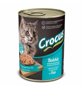 Crocus Balıklı Kedi Yaş Mama 400gr (Kahverengi)
