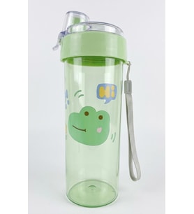 Hi Kurbağa Desenli Su Matarası Askılı Okul Suluk 400 ML
