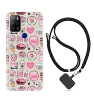 Omix X300 X500 X400 X600 X700 Kılıf Boyun Askılı Silikon Donut Flamingo 1415