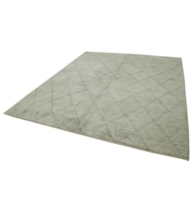 Gri Salon Halısı Modern Geometrik Desenli El Dokuma Eskitme Vintage İskandinav Tarz Dekoratif