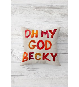 Oh My Good Back Çift Tarafı Baskılı Gizli Fermuarlı Yastık Kılıfı Kırlent Koltuk Yastık Kılıfı (Bej-Kırmızı)
