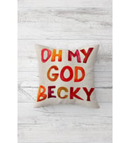 Oh My Good Back Çift Tarafı Baskılı Gizli Fermuarlı Yastık Kılıfı Kırlent Koltuk Yastık Kılıfı (Bej-Kırmızı)