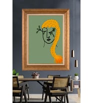 Altın Paspartulu Çerçeveli Tablo V114 (Gold)