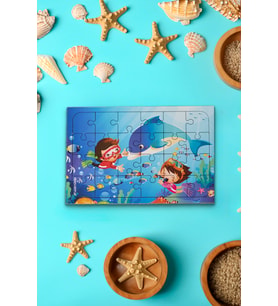 Ahşap 24'lü Yapboz Dalgıç Puzzle