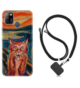 INFINIX Smart 4 5 6 Zero 8 S5 Pro Kılıf Boyun Askılı Silikon Tablo Cat 1788