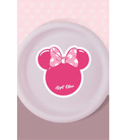 Minnie Mouse Pink Temalı Tabak Sticker (Etiket) 15'li * Yapışkanlı Kağıt