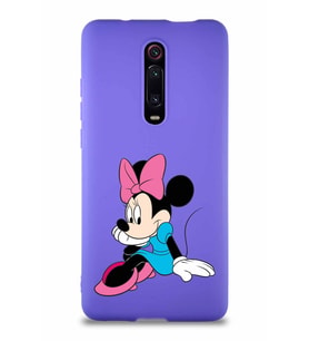 Xiaomi Redmi K20 Pro Soft Premier Kapak Minnie Mouse-E Tasarımlı Silikon Kılıf - Mor (Şeffaf)