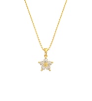Zirkon Taşlı Gold Manolya Çiçeği Gümüş Kolye