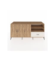 Kronos Konsol 4 Raflı Tek Çekmeceli 3 Kapaklı 220x59x99 Çam-Çam/Aytaşı