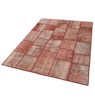 Kırmızı Halı Salon Halısı El Dokuma Vintage Stil Geometrik Desenli Yün Karışımlı Dekoratif Model