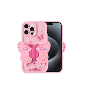Apple iPhone 15 Pro Max Uyumlu Kılıf Kamera Korumalı Figür Tasarımlı Zore Kapya Kapak (Açık Pembe)