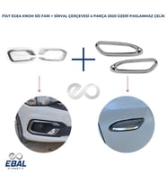 Fiat Egea Krom Sinyal Çerçevesi + Sis Çerçevesi 2020 Ve Üzeri P.Çelik (Gümüş)