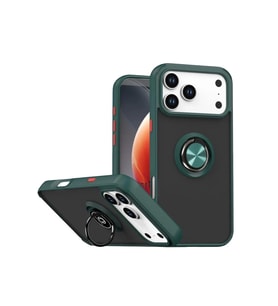 Newface Apple iPhone 17 Pro Max Montreal Yüzüklü Silikon Kapak - Yeşil