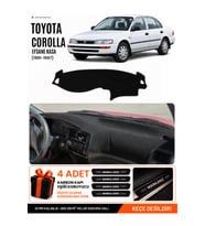 e-biz TOYOTA COROLLA EFSANE KASA (1991-1997) Uyumlu Torpido Örtüsü, Torpido Kılıfı - Siyah - TO012