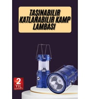 Kamp Feneri Şarj Edilebilir Güneş Enerjili Işıldak USB Şarjlı