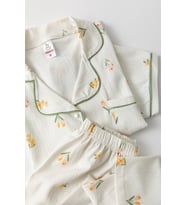 Uzun Kol Gömlek Yaka Kadın Pinterest Pijama Takımı - Mevsimlik Kadın Pijama- Geniş Beden Aralığı (Yeşil)
