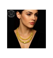 Peridot (zebercet ) Iki Sıralı Bolluk Ve Şifa Kolyesi (Çok Renkli)