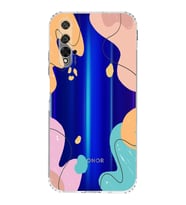 Huawei Honor 20 Uyumlu Kamera korumalı Kapak Karışık Renkler Tasarımlı Şeffaf Kılıf