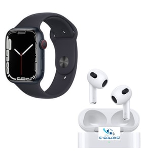 Egalaksi Watch 7 Series Smart Watch ve 3.Nesil Inpods Bluetooth Kulaklık (Siyah)