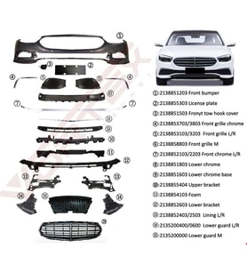Mercedes-benz E-class W213 Ön Tampon Set Exclusive (Panjurlu) 2020 Sonrası Uyumlu
