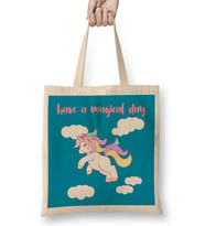 Pastel Unicorn Have A Magical Day Bez Çanta Uzun Saplı